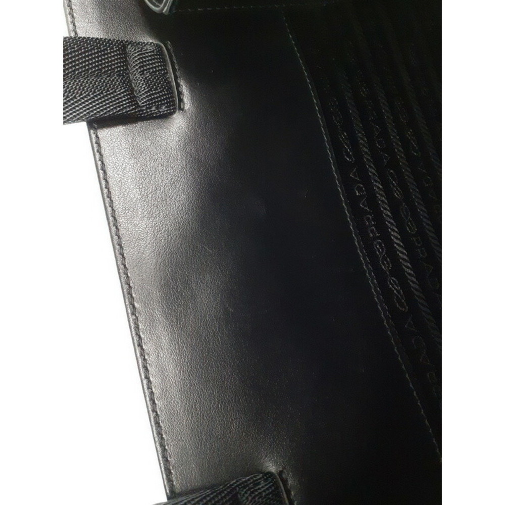 Prada Spazzolato leather tote bag accessory logo Black - Picture 6 of 9
